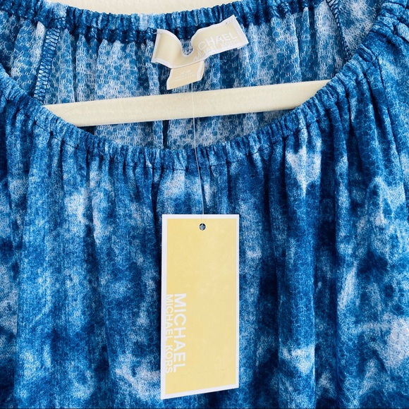 New Michael Kors Tie-Dye Long Sleeve Off the Shoulder Top - Picture 9 of 10